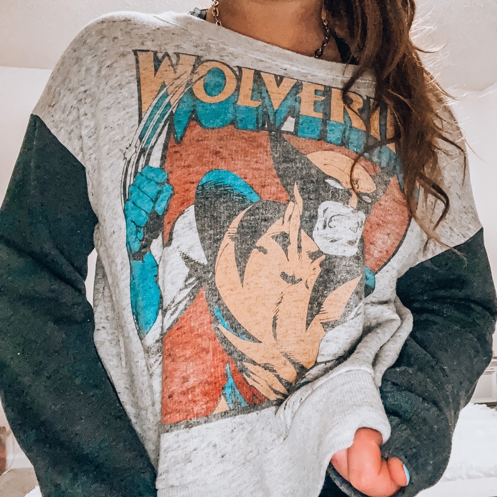 Wolverine cropped crewneck sweatshirt